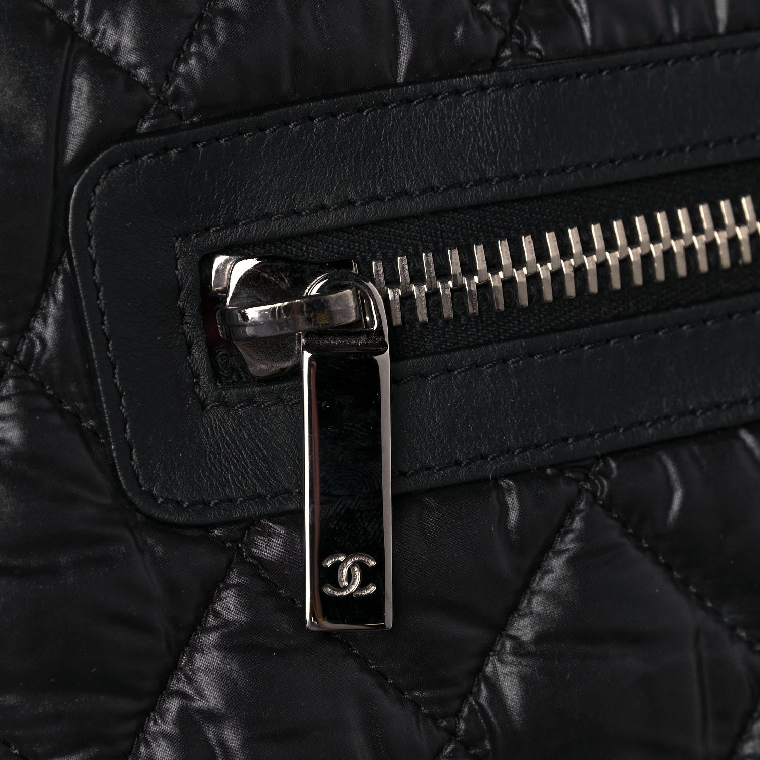Chanel Nylon Quilted Large Coco Cocoon Tote Black 12 of 12