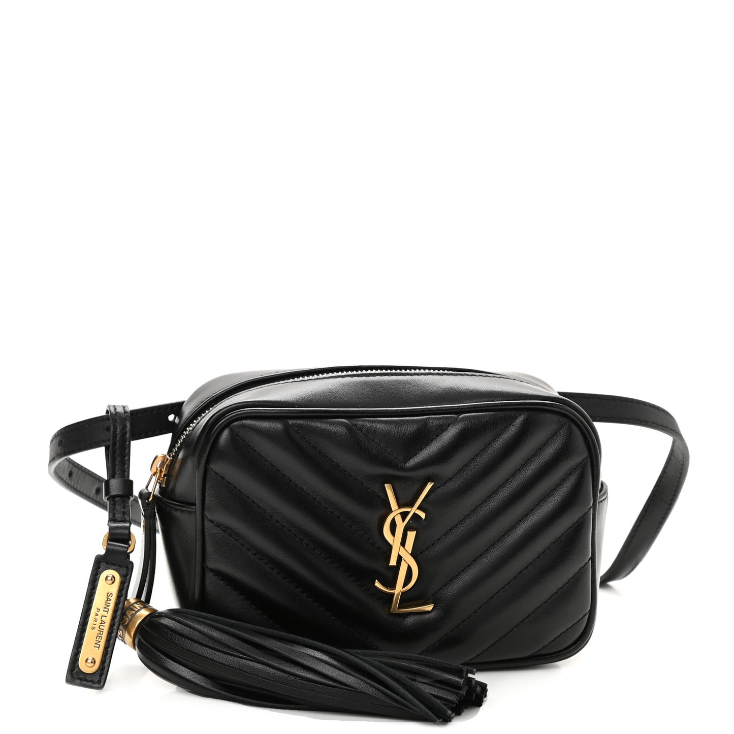 Calfskin Matelasse Monogram Lou Belt Bag Black