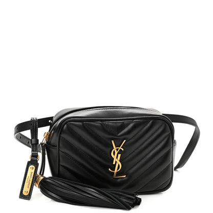 Saint Laurent Calfskin Matelasse Monogram Lou Belt Bag Black 1 of 8