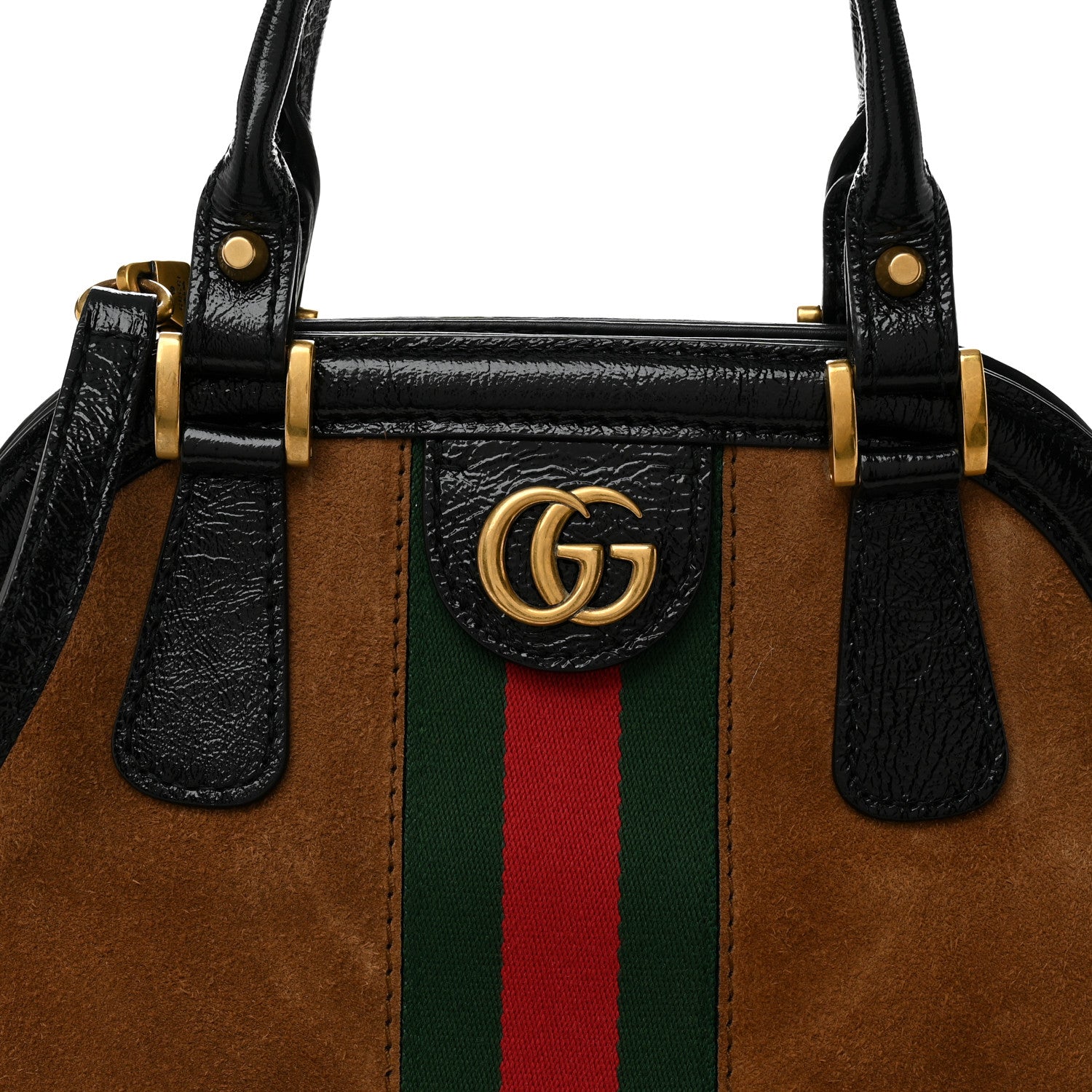 Gucci Suede Ophidia Medium Re(Belle) Top Handle Bag Nocciola Black 8 of 10