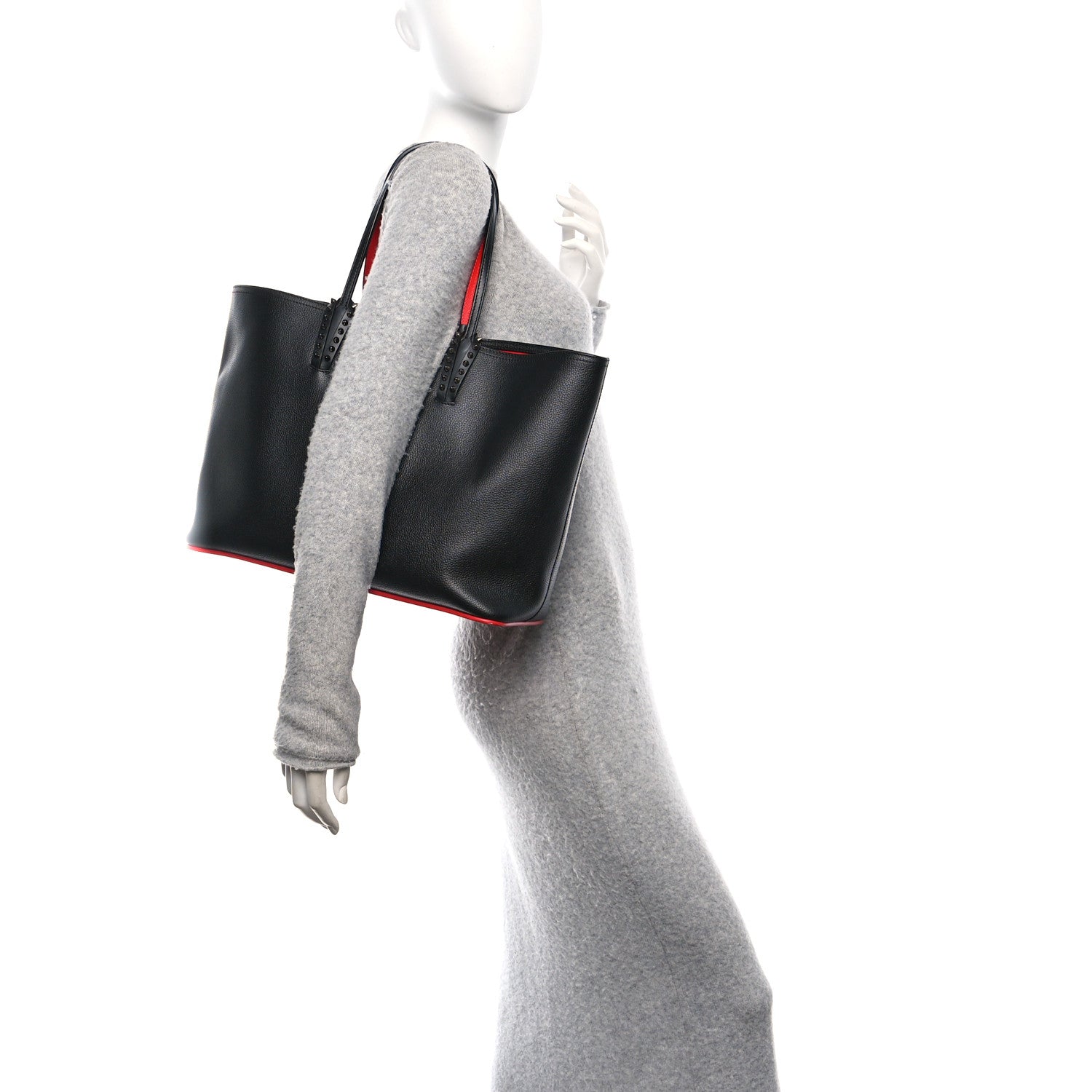 Christian Louboutin Calfskin Spikes East West Cabata Tote Black 2 of 11