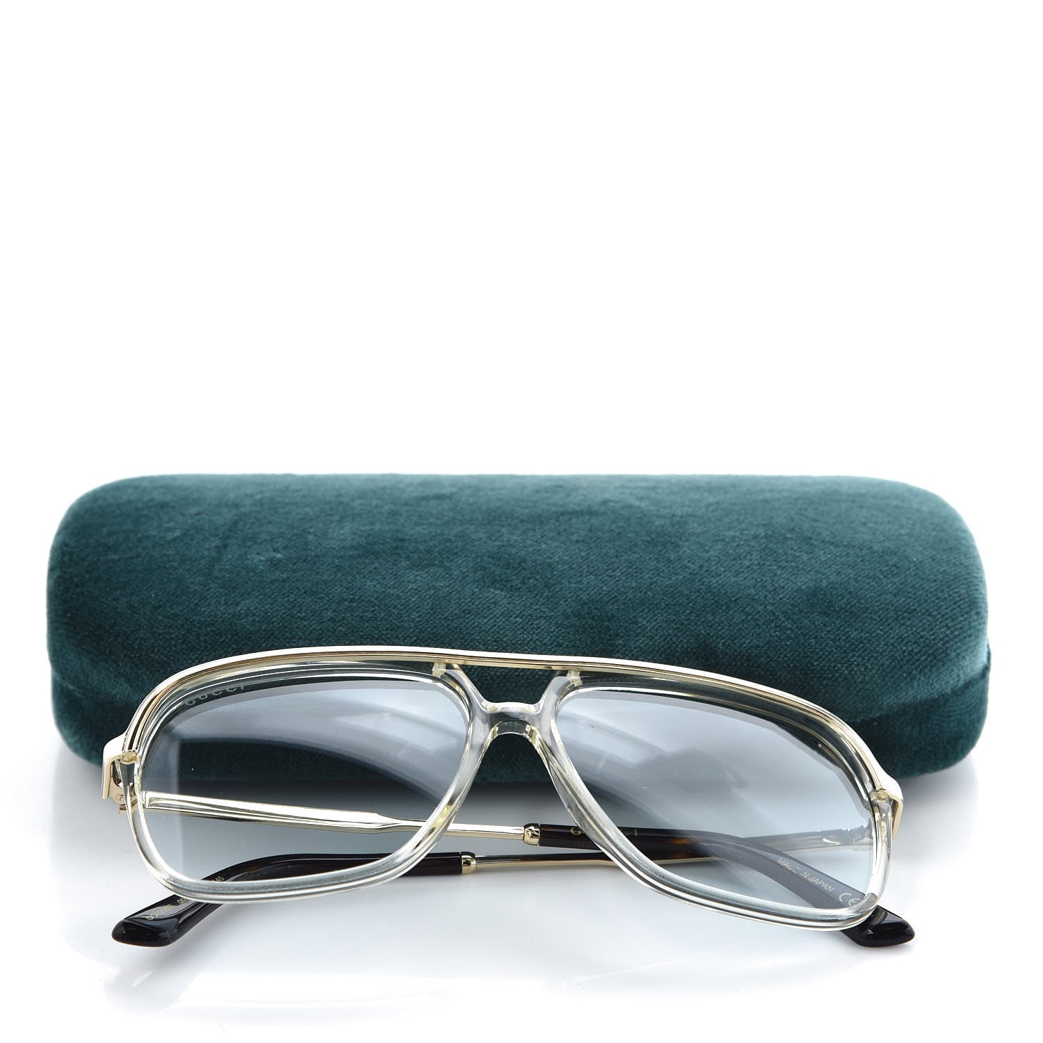 Gucci Squared Aviator GG Sunglasses GG0200S Gold 7 of 8