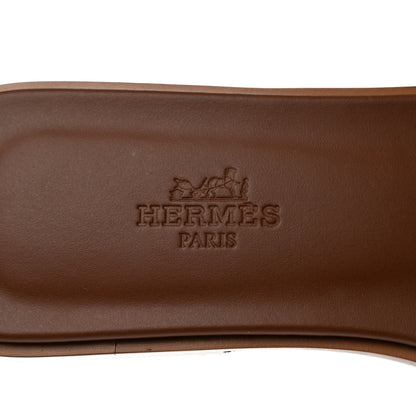 Hermes Box Calfskin Oran Sandals 37 Gold 7 of 9