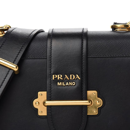 Prada City Calfskin Saffiano Cahier Bag Black 10 of 10