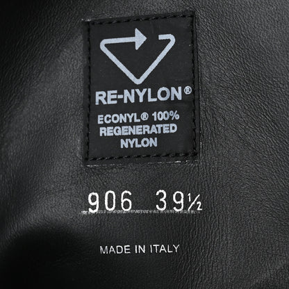 Prada Re-Nylon Spazzolato Rois Metal Triangle Logo Tall 50mm Combat Boots 39.5 Black 7 of 7