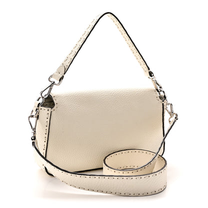Fendi Cuoio Roma Sellerissima Nappa Sintetica Tape Stitch Baguette Bianco Ice 3 of 9