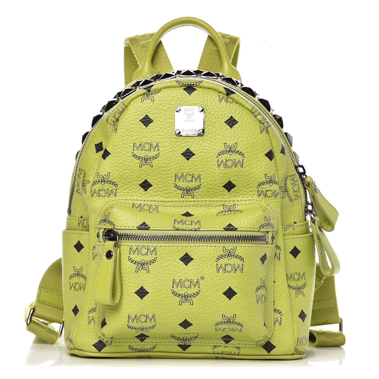 MCM Side Stud Mini Crown Stark Backpack Green 1 of 10