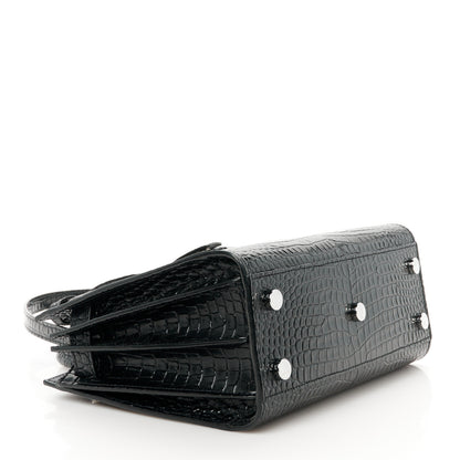 Saint Laurent Calfskin Crocodile Embossed Nano Sac De Jour Black 4 of 11