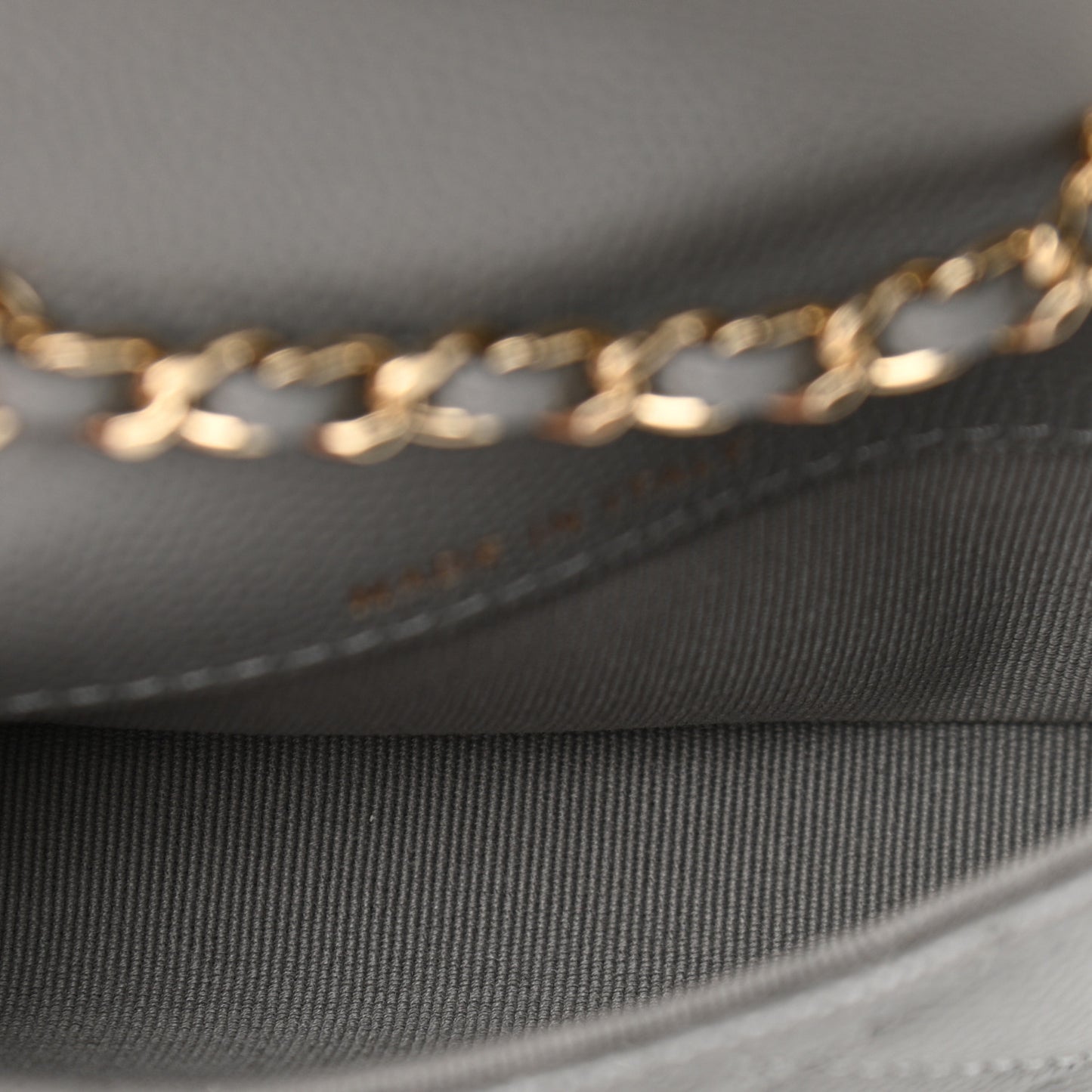 Caviar Quilted Mini Chain Belt Bag Grey