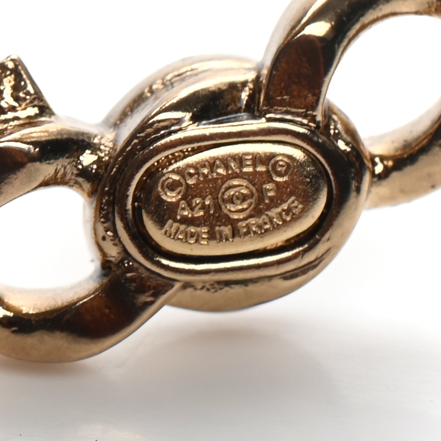 Chanel Pearl Crystal 5 CC Brooch Gold 4 of 4