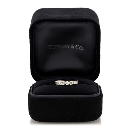 Tiffany 18K White Gold Diamond Atlas Solitaire Band Ring 49 5 5 of 5