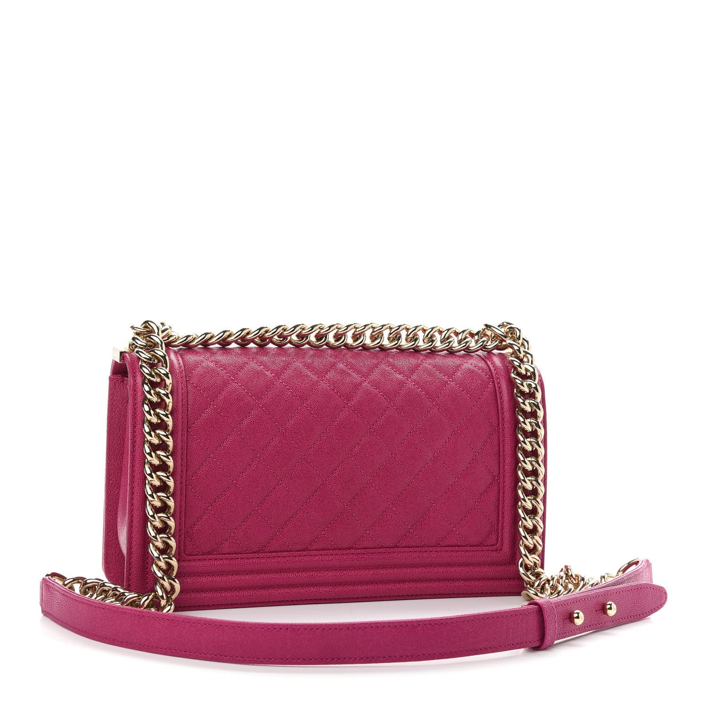 Caviar Quilted Medium Boy Flap Fuchsia