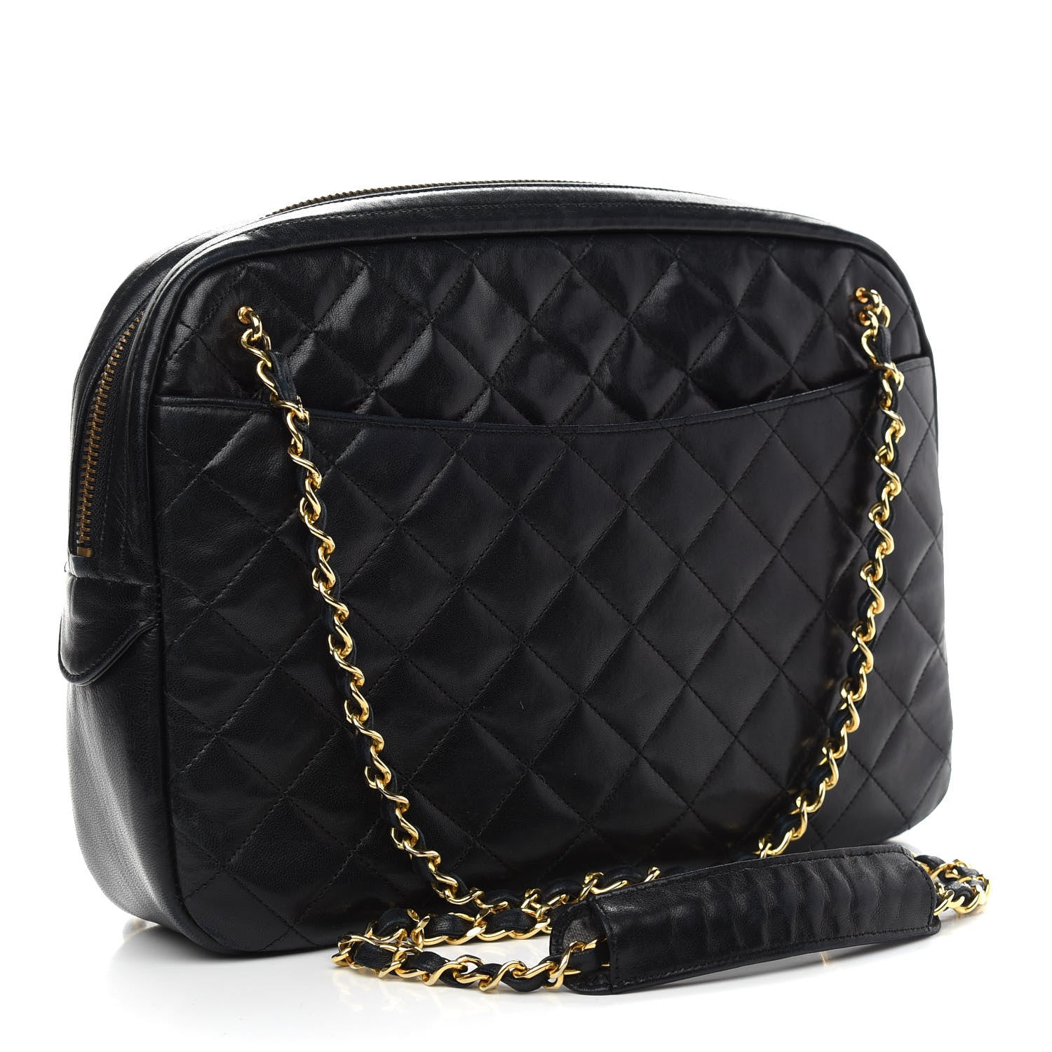 Chanel Lambskin Quilted Large Camera Case Black 2 of 13