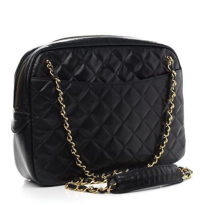 Chanel Lambskin Quilted Large Camera Case Black 2 of 13