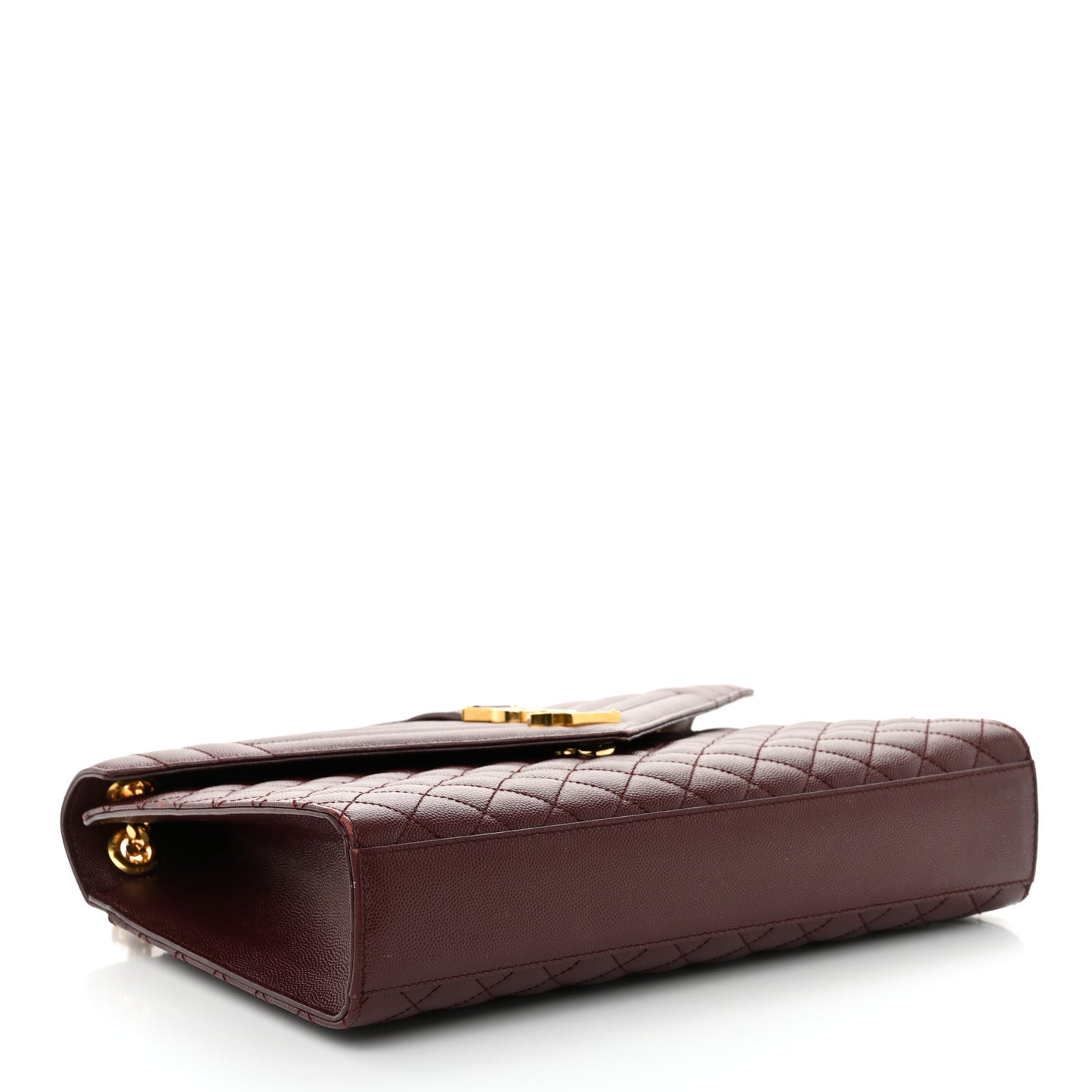 Grain De Poudre Mixed Matelasse Large Triquilt Monogram Satchel Rouge Legion
