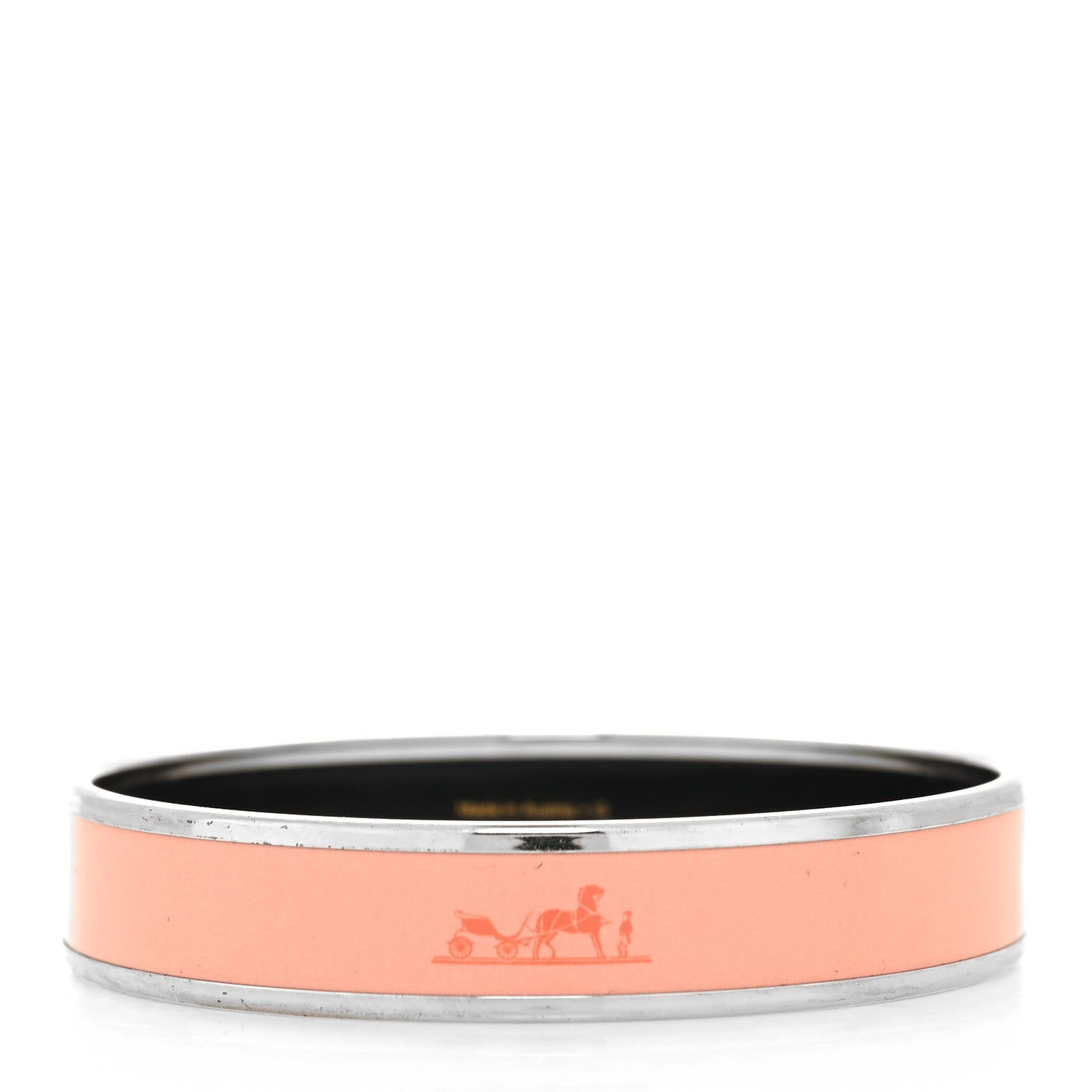 Hermes Enamel Printed Caleche Medium Bracelet Rose Florida 3 of 5