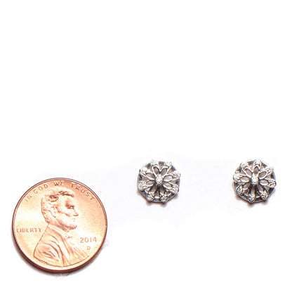 Tiffany 18k White Gold Diamond Flower Stud Earrings 2 of 5