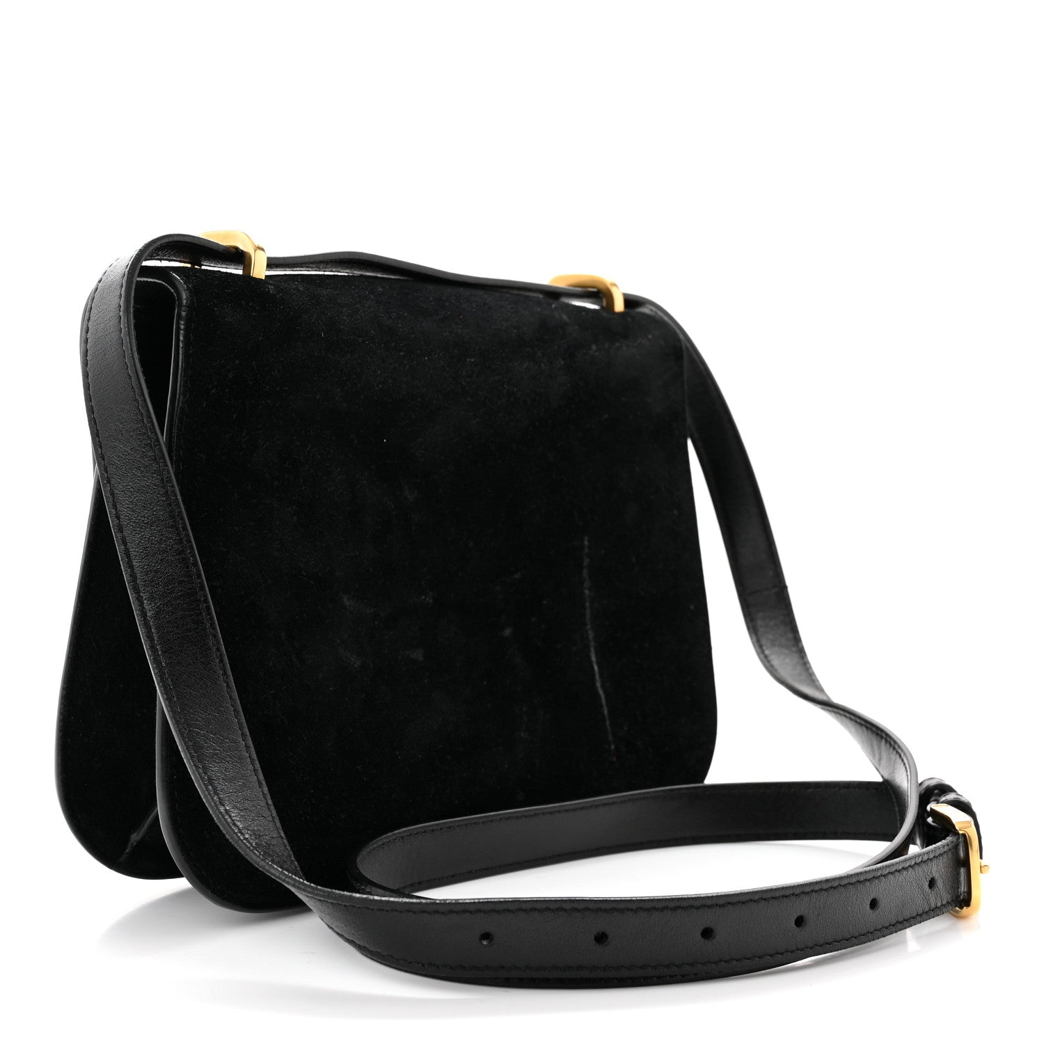 Saint Laurent Suede Small Spontini Saddle Bag Black 4 of 13