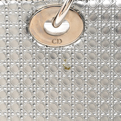 Christian Dior Metallic Patent Micro-Cannage Medium Lady Dior Silver 12 of 13