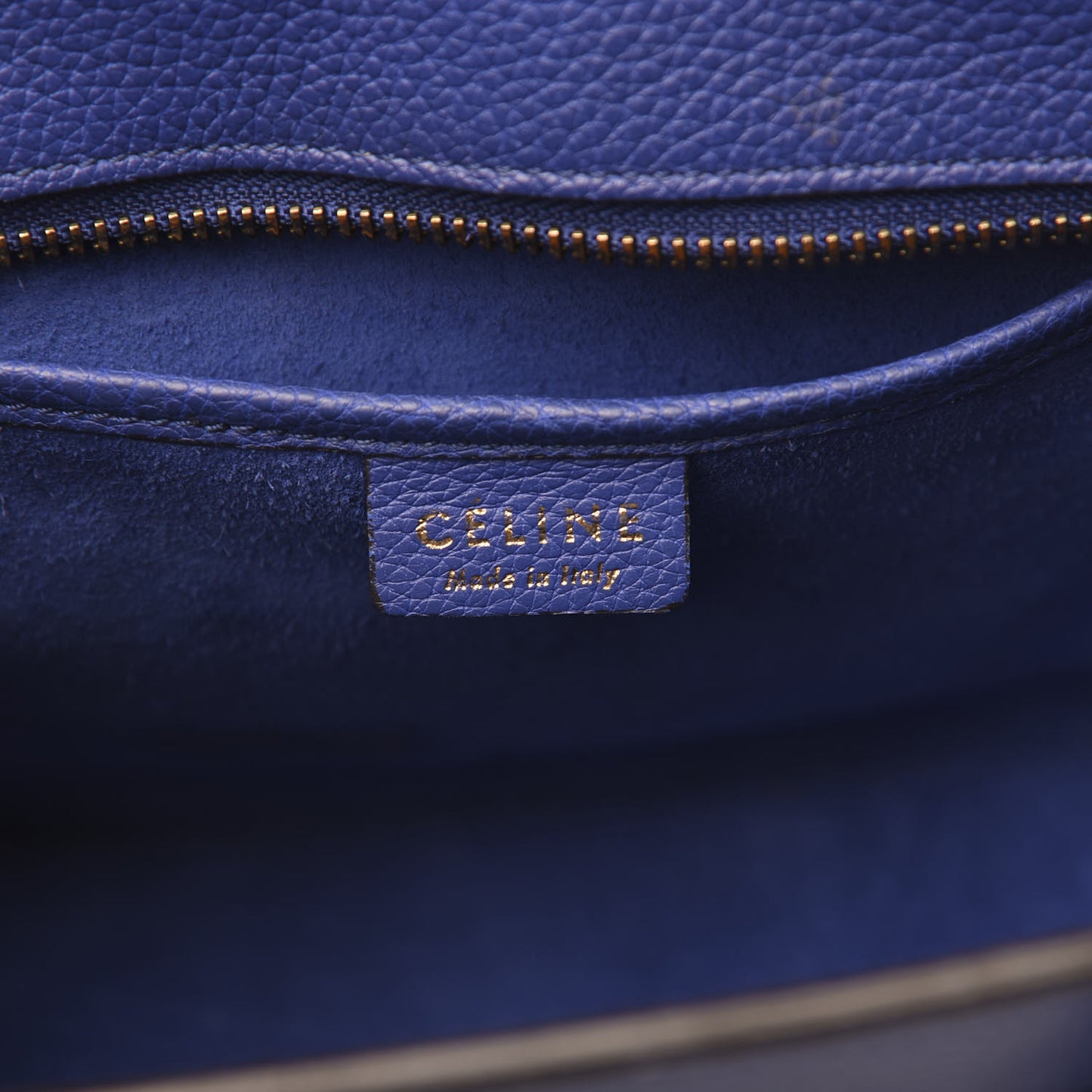 Drummed Calfskin Nano Luggage Indigo