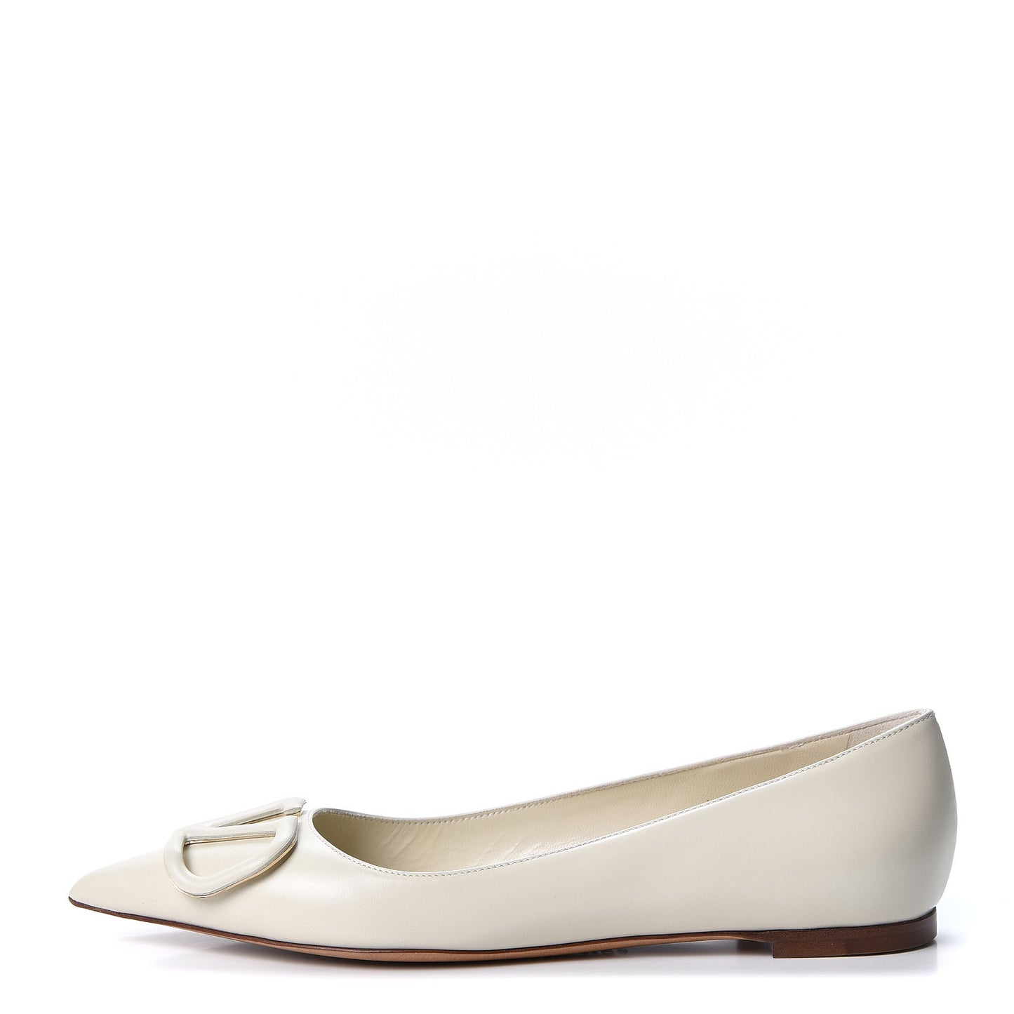 Nappa Vlogo Flats 37 Light Ivory