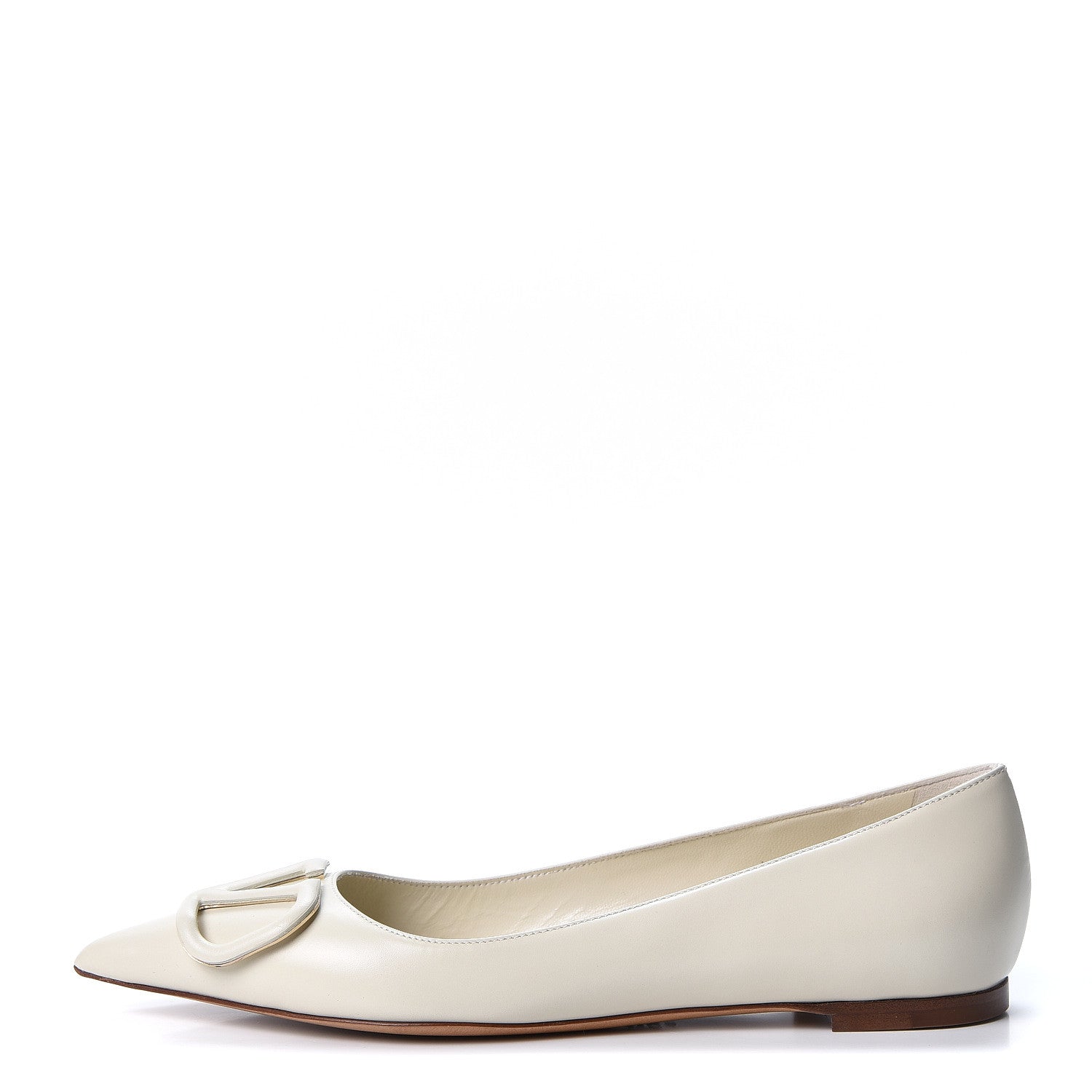 Valentino Garavani Nappa Vlogo Flats 37 Light Ivory 1 of 11