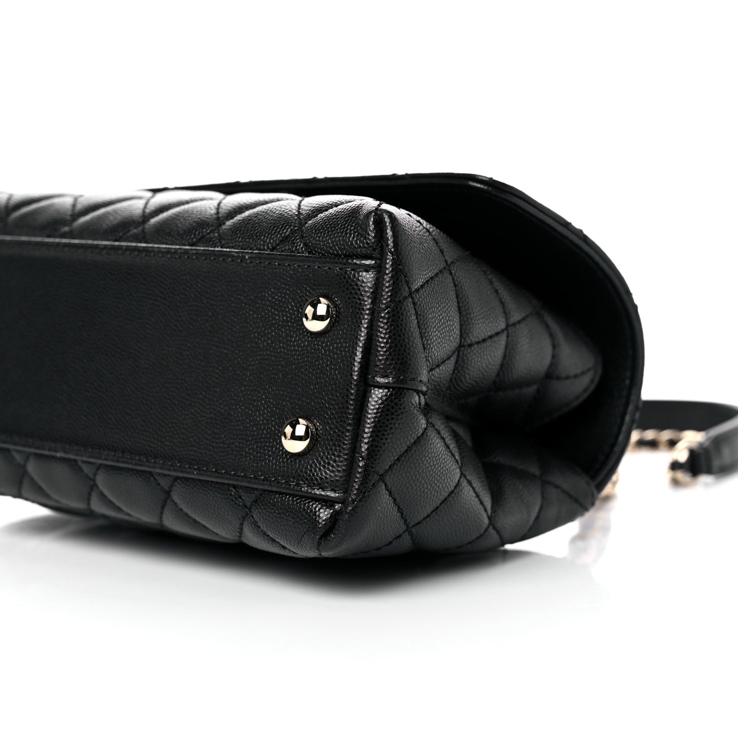 Caviar Quilted Mini Coco Handle Flap Black