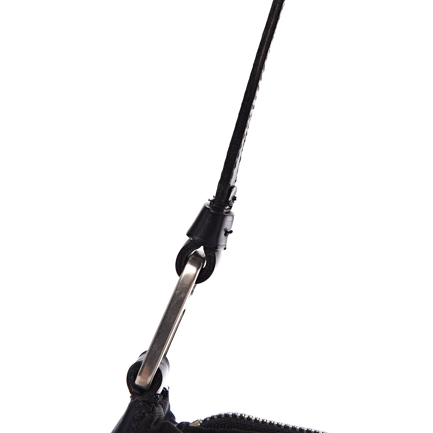 Tessuto Nylon Soft Calfskin Shoulder Bag Black