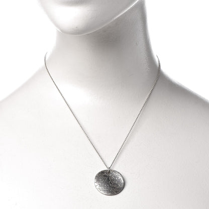 Tiffany Sterling Silver Notes Round Pendant Necklace 2 of 8