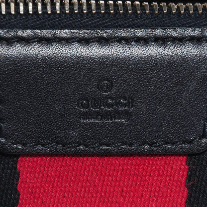 Gucci Monogram Selleria Calfskin Vintage Web Medium Boston Beige Blue 7 of 8