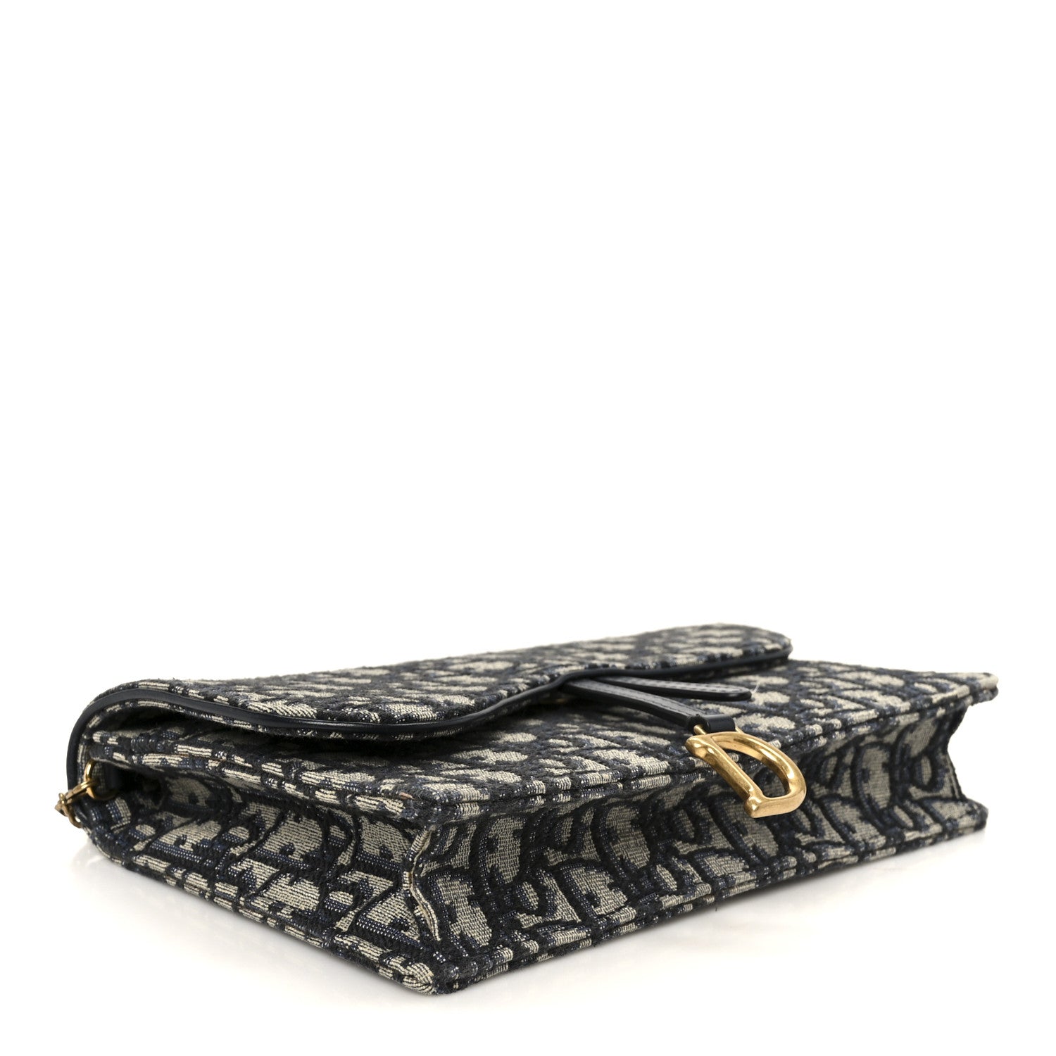 Christian Dior Oblique Saddle Chain Pouch Blue 4 of 10