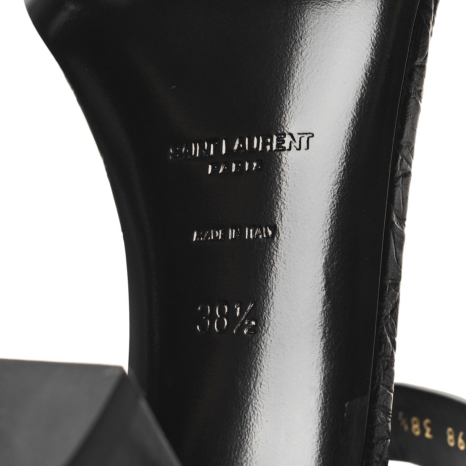 Saint Laurent Calfskin Cassandra 75 Sandals 38.5 Black 7 of 9