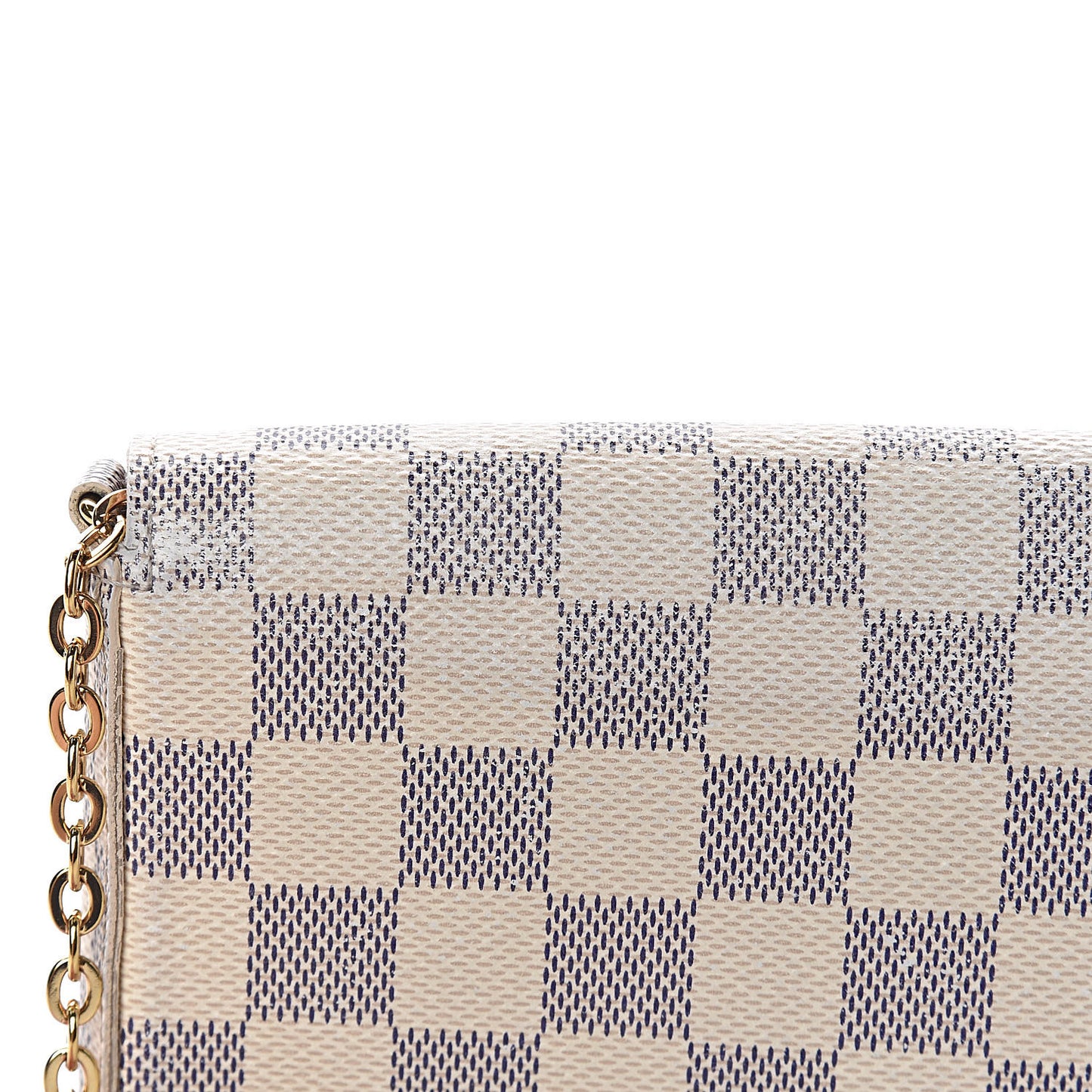 Damier Azur Pochette Felicie Chain Wallet Rose Ballerine