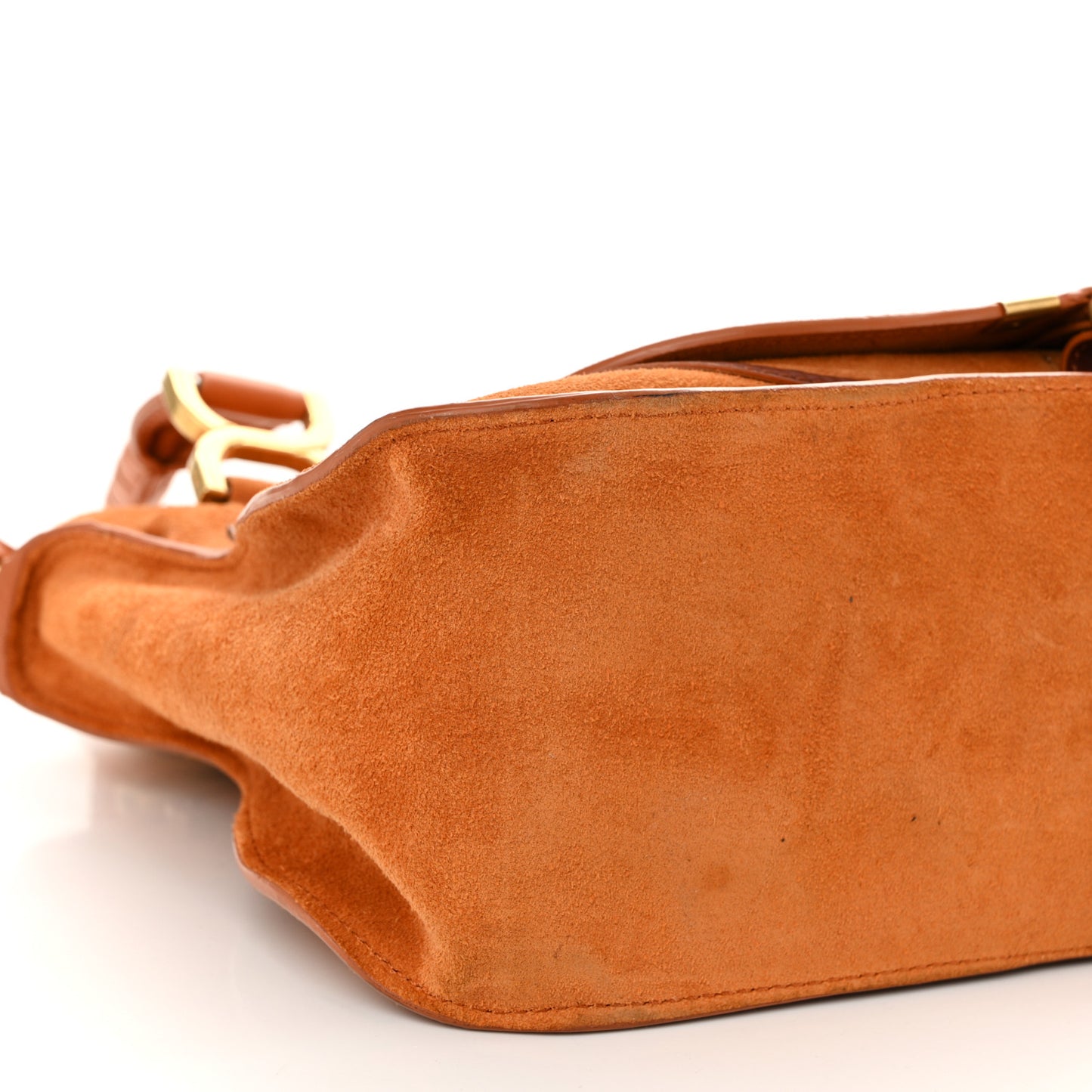 Suede Calfskin Braided Medium Marcie Double Carry Henna Orange