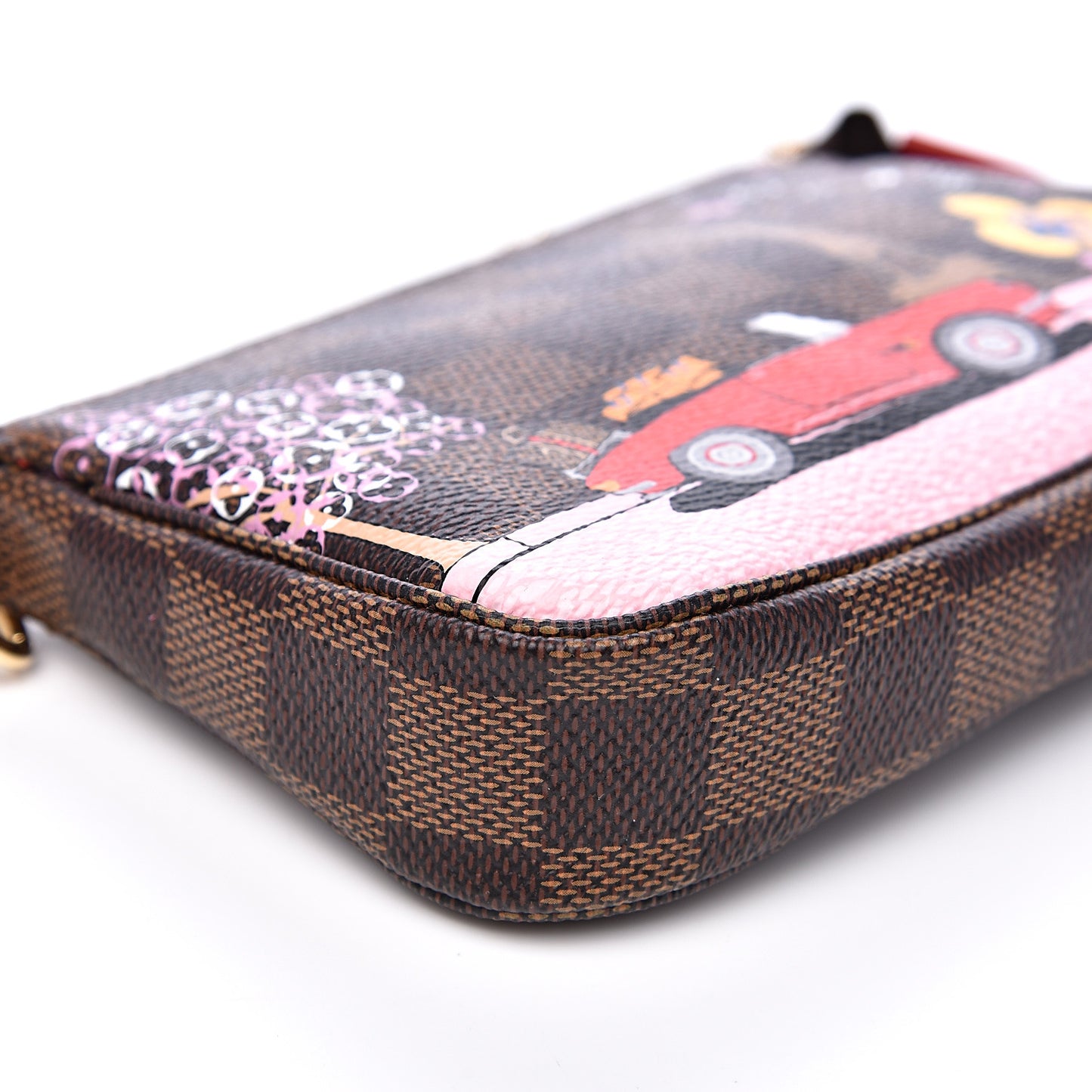 Damier Ebene 2019 Christmas Animation Mini Pochette Accessories Red