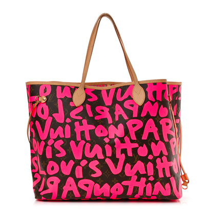 Louis Vuitton Monogram Graffiti Neverfull GM Fuchsia 1 of 10