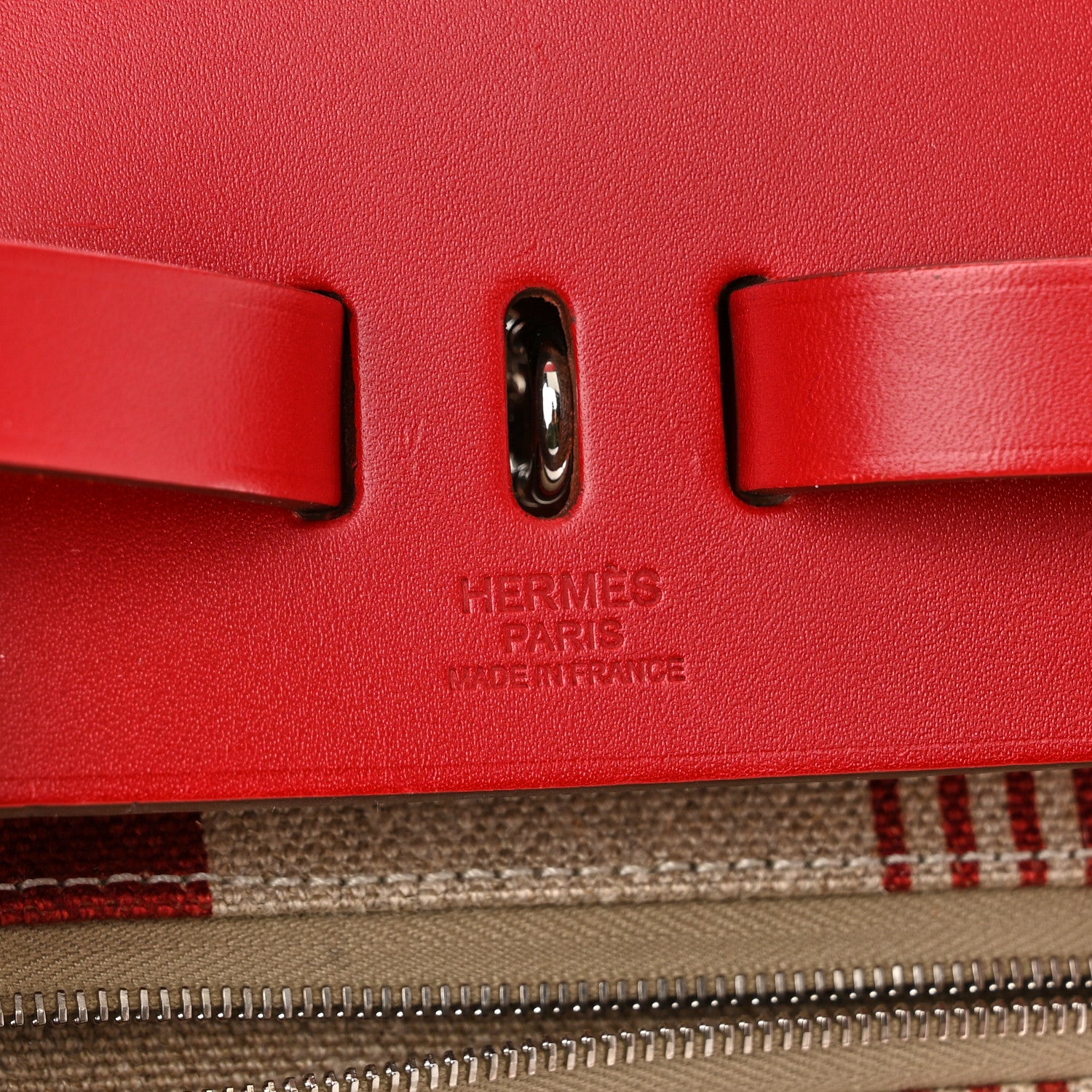 Hermes Vache Hunter Toile H Vibration Herbag a Dos Retourne Backpack Bordeaux Ficelle Rouge Piment 7 of 13