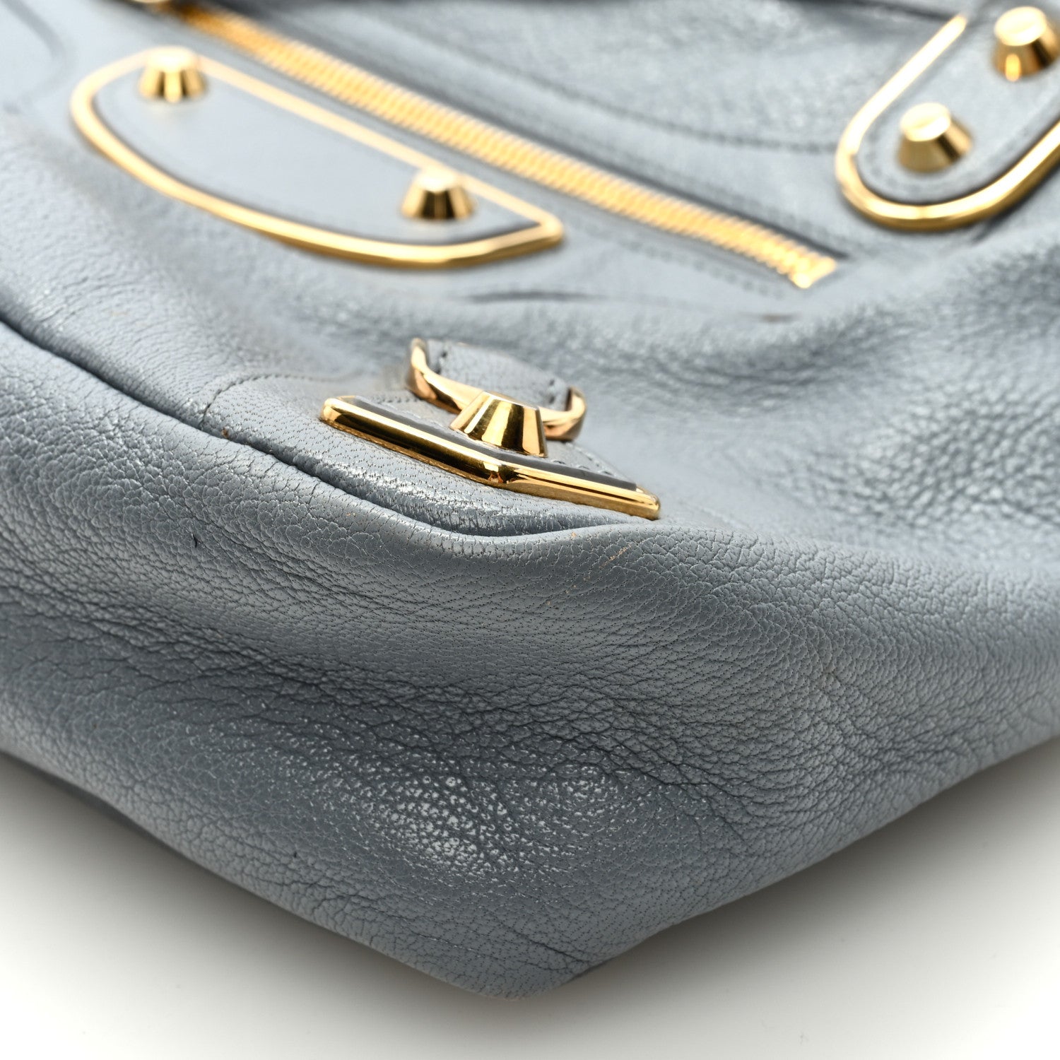 Balenciaga Chevre Gold Metallic Edge Hardware Town Bleu Acier 8 of 8