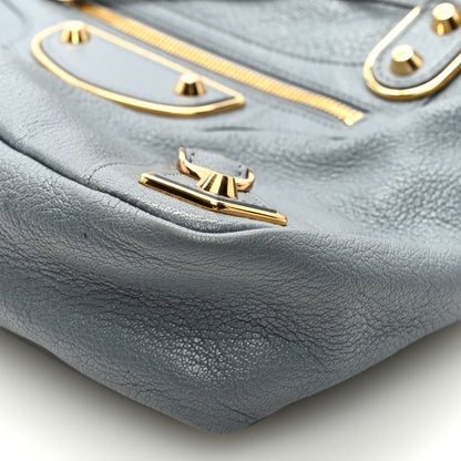 Balenciaga Chevre Gold Metallic Edge Hardware Town Bleu Acier 8 of 8
