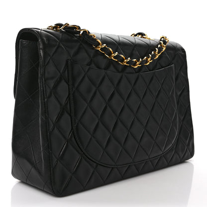 Chanel Lambskin Quilted XL Jumbo Single Flap Black 3 of 13