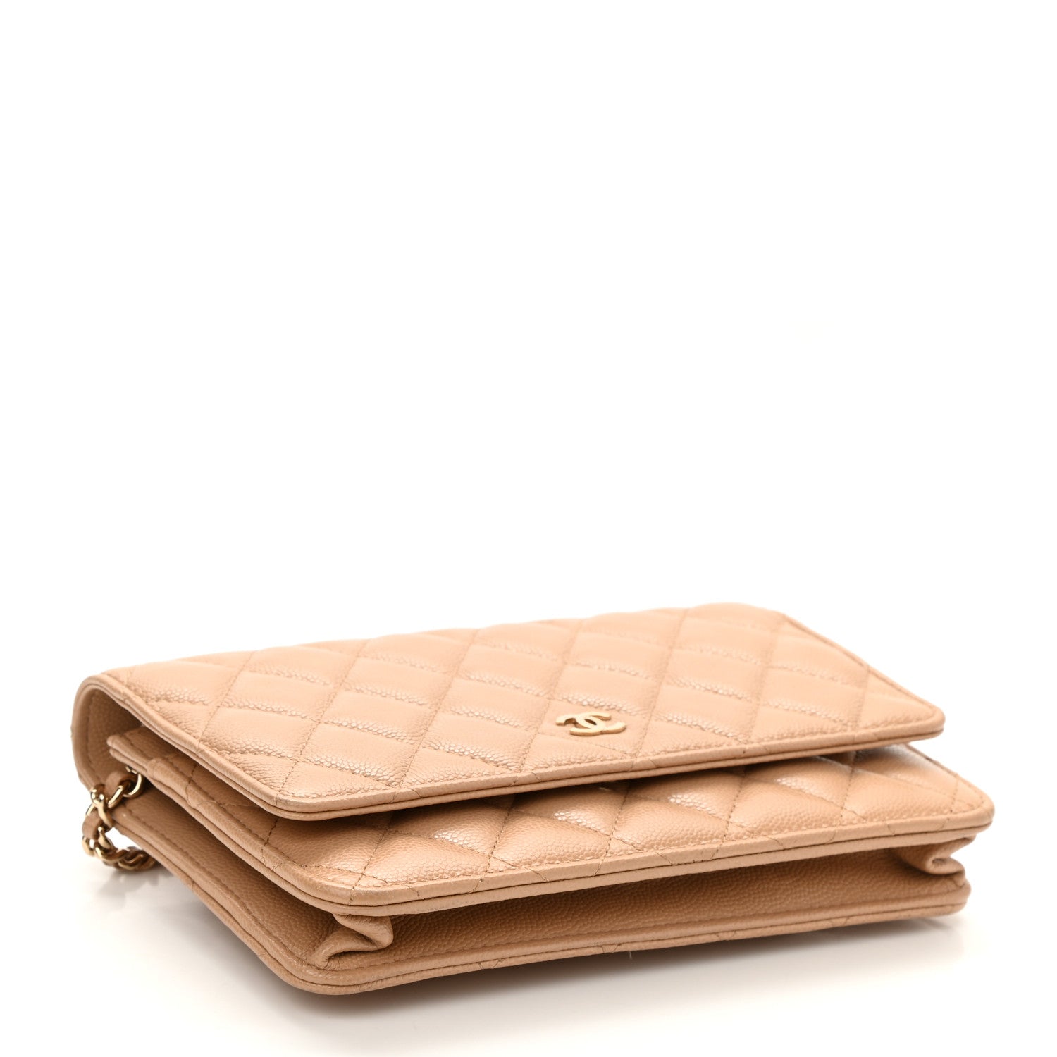 Chanel Caviar Quilted Wallet On Chain WOC Beige 4 of 11