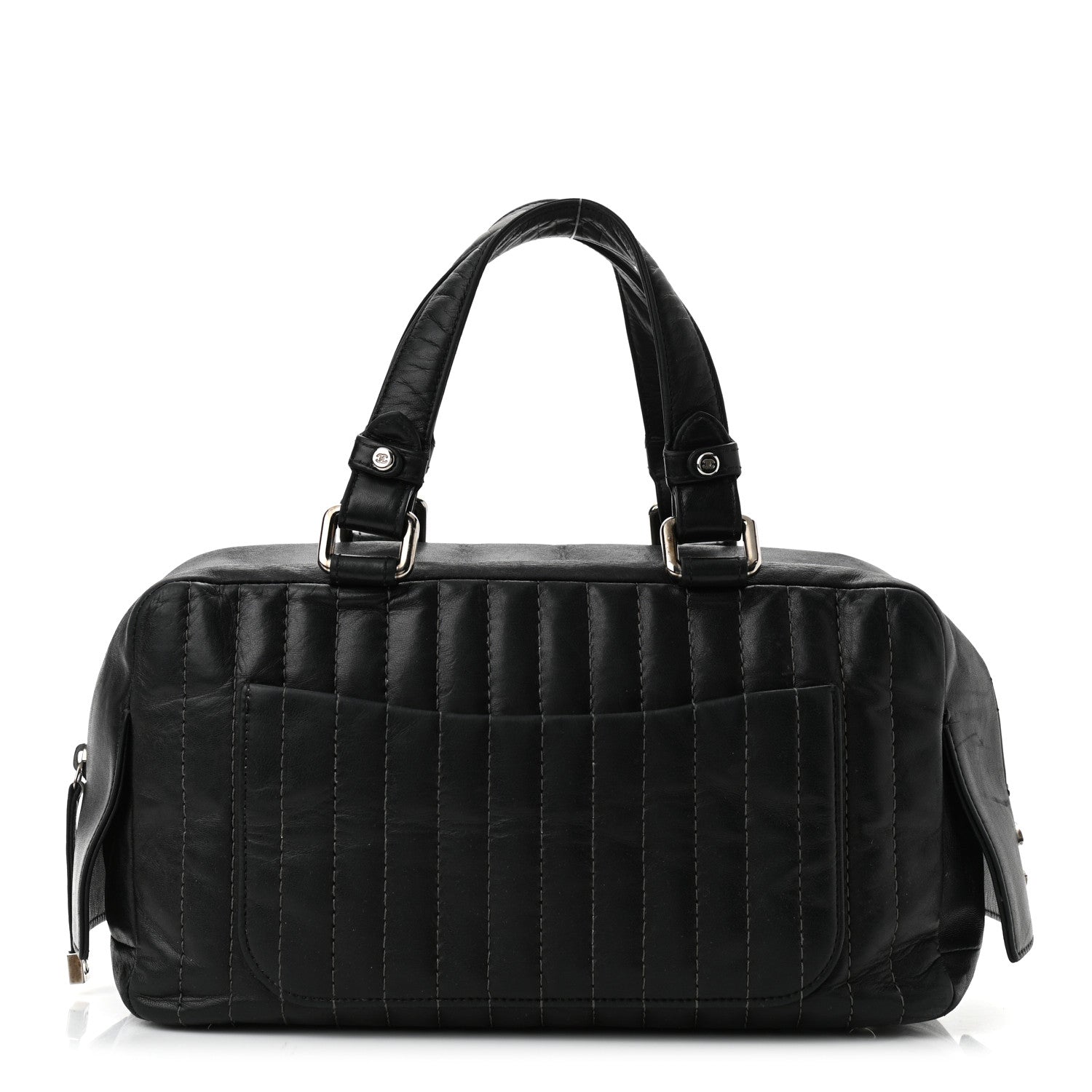 Chanel Lambskin Vertical Quilted Mademoiselle Satchel Black 1 of 10