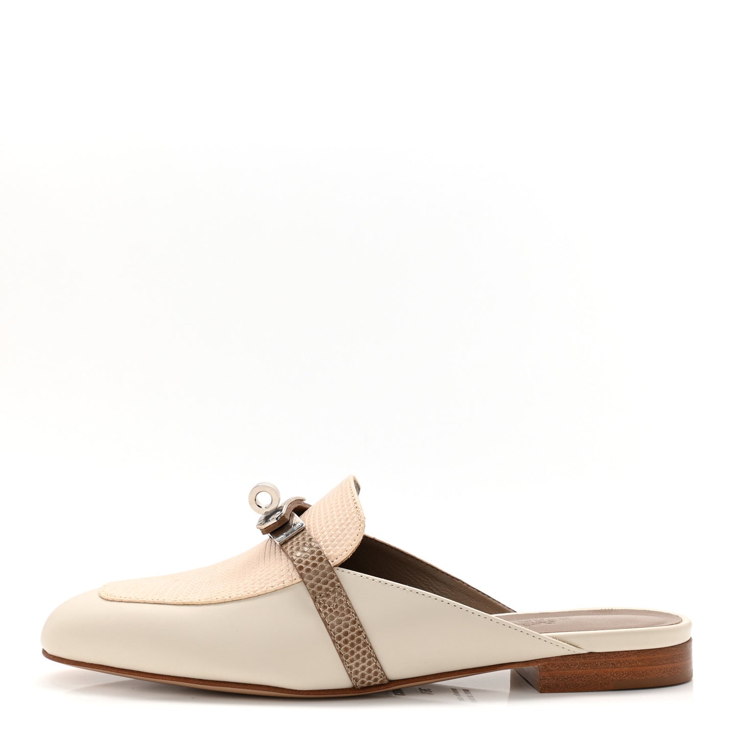 Shiny Lizard Calfskin Oz Mules 36.5
