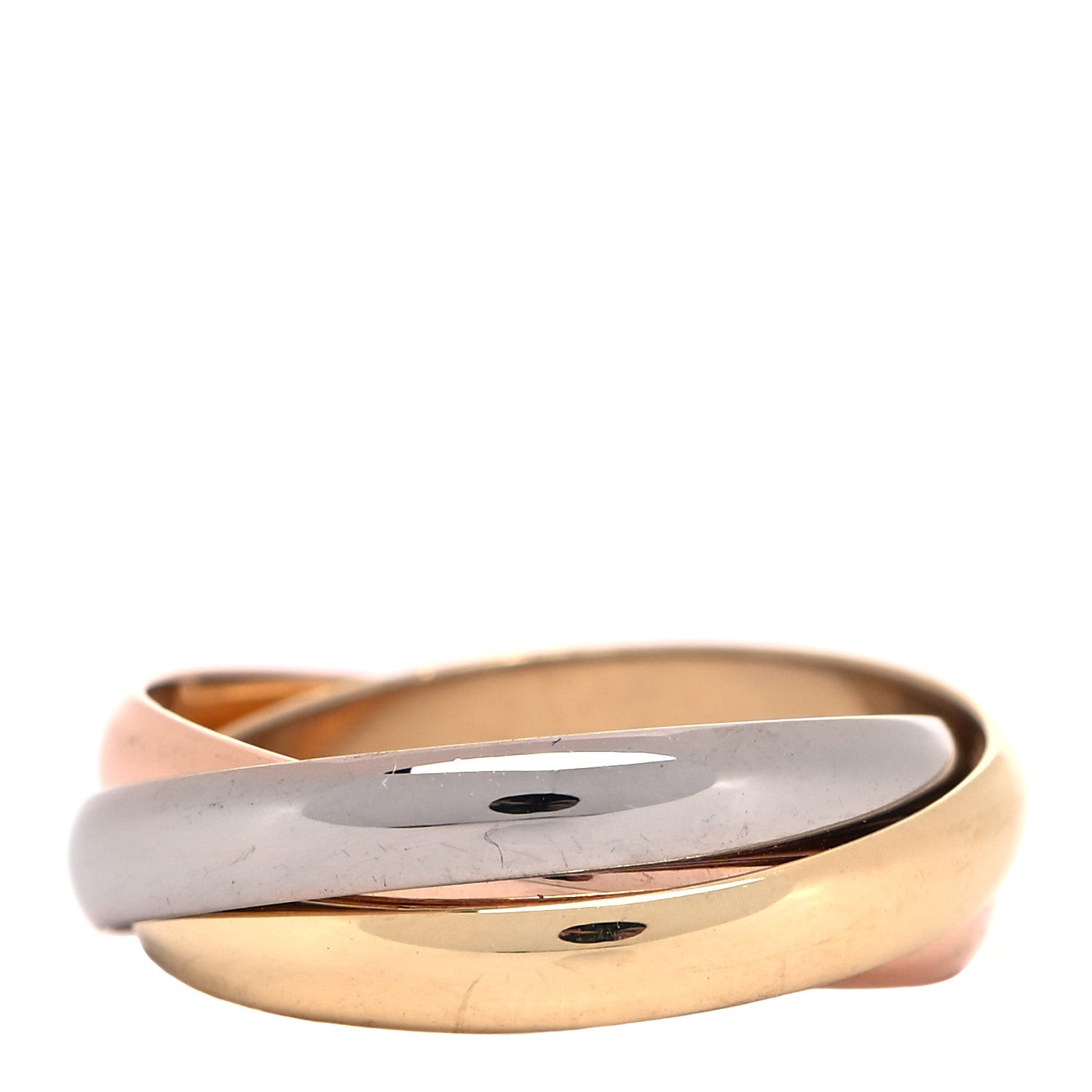 Cartier 18K Pink Yellow White Gold Small Trinity Ring 49 4.75 3 of 4