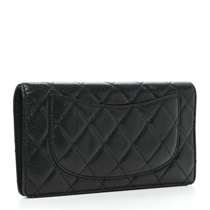 Chanel Caviar Quilted Yen Wallet Black 3 of 10