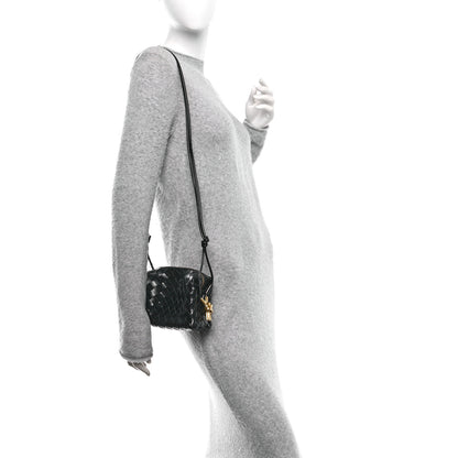 Bottega Veneta Polished Nappa Intrecciato Metallic Knot Mini Loop Camera Bag Black 2 of 9