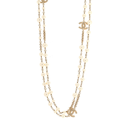 Chanel Pearl CC Long Necklace Gold 1 of 5