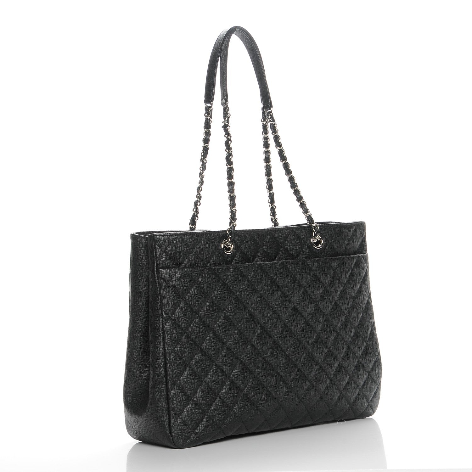 Chanel Calfskin Quilted Large CC Shopping Tote Black 2 of 6