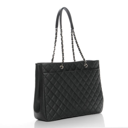 Chanel Calfskin Quilted Large CC Shopping Tote Black 2 of 6