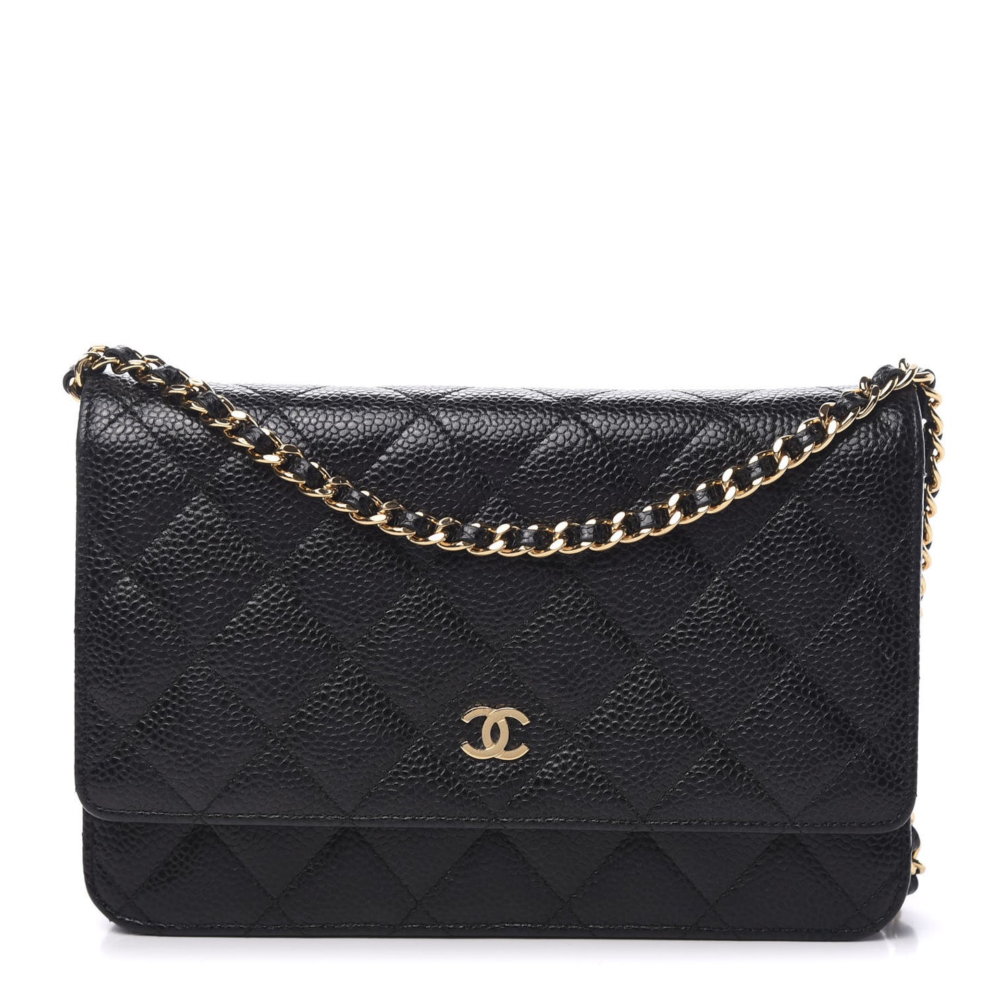 Caviar Quilted Wallet On Chain WOC Black